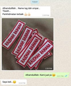 Tempah nametag sekolah pantas