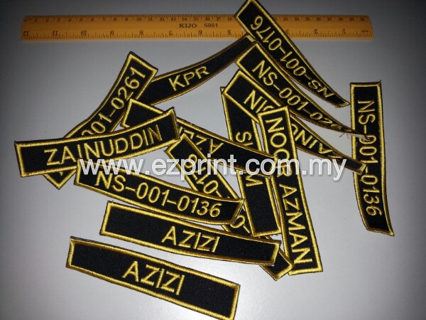 Sulam nama Name Tag RELA