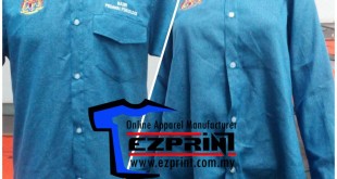 tempah kemeja biru kain denim