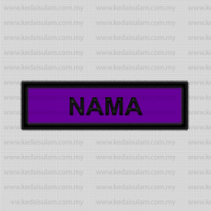 nametag sekolah ungu
