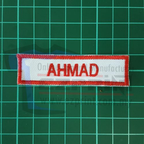 nametag sekolah merah