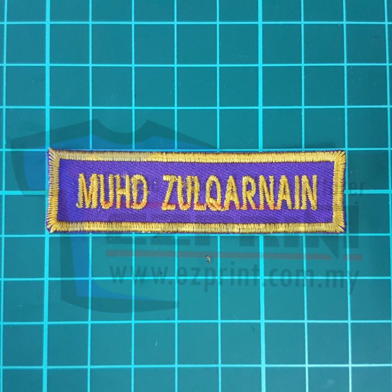 nametag sulam sekolah menengah