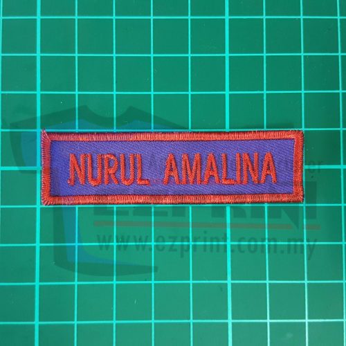 nametag sulam sekolah menengah