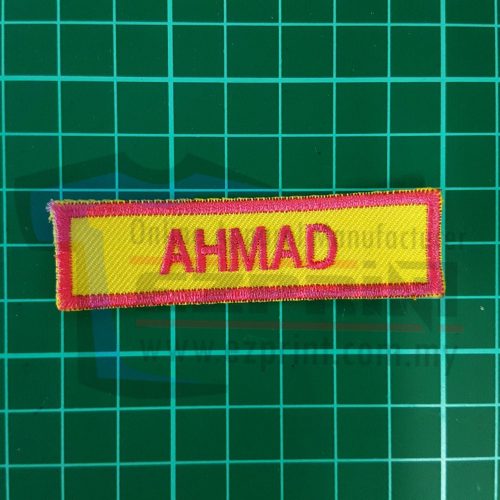 name tag sekolah kuning