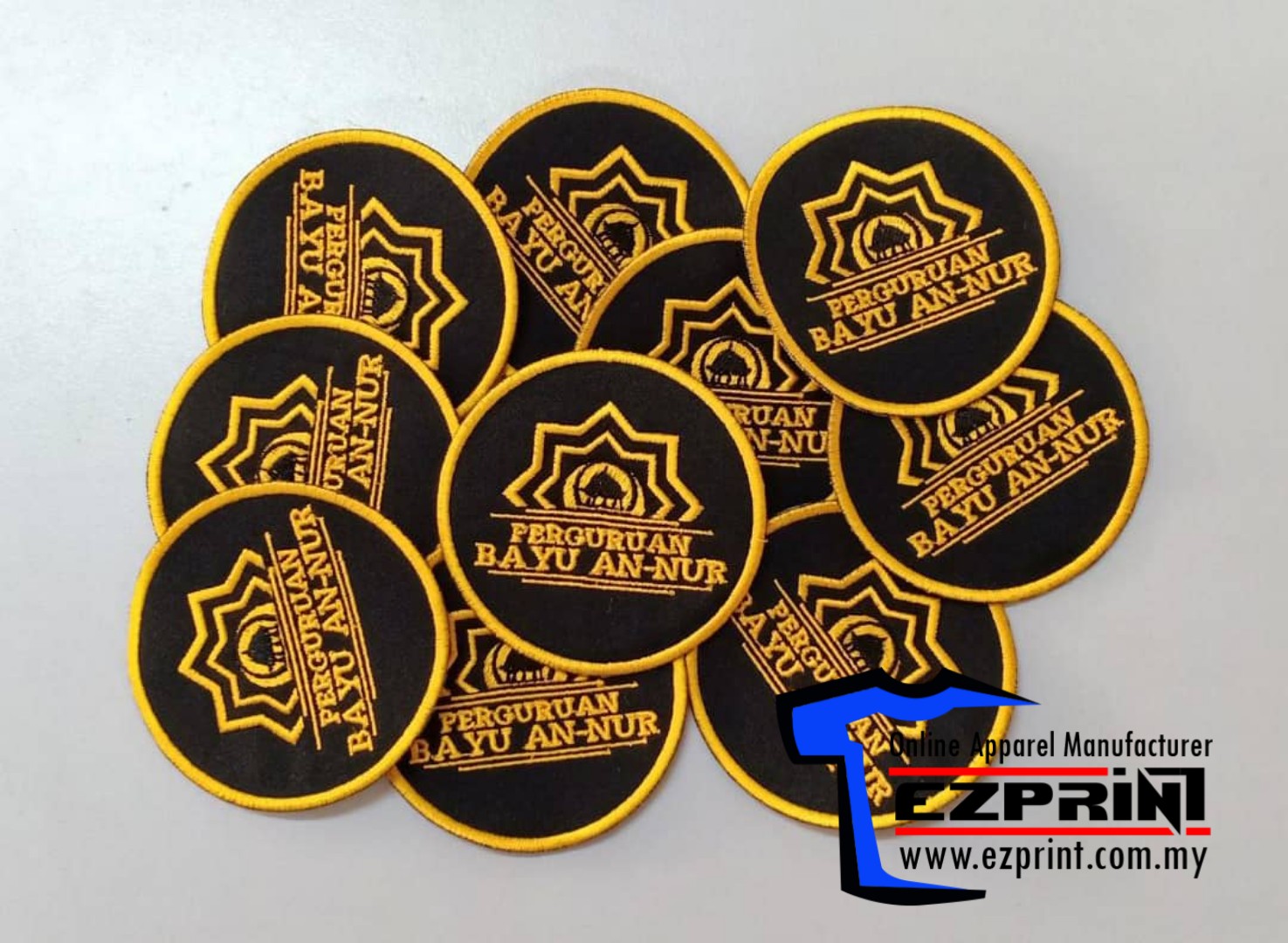 Tempahan patches sulam Perguruan Bayu An-Nur